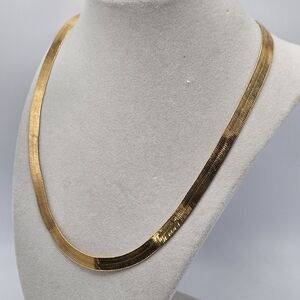 VINTAGE Napier Gold Plated Thick Herringbone Chain 20" Necklace Unisex
